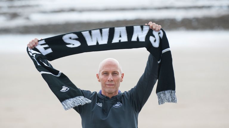 New Swansea City manager Bob Bradley after a press conference at the Marriott Hotel, Swansea.