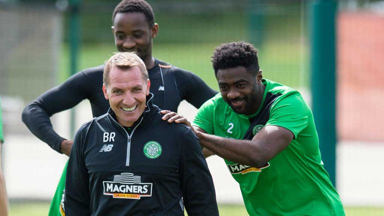 Kolo Toure (right) helped Brendan Rodgers secure the signing of Eboue Kouassi