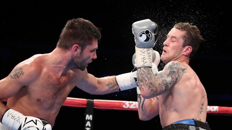 07 October 2016 Glasgow  Ricky Burns v Kiryl Relikh WBA ( FREE PICTURE FOR ALL MEDIA OUTLETS ).pic shows Kiryl Relikh connects with Ricky Burns