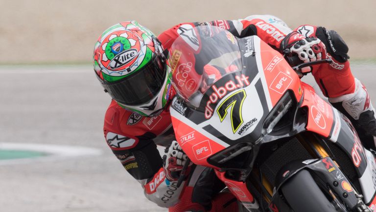 Chaz Davies of Great Britain on his Ducati