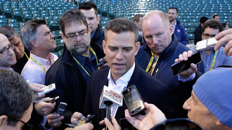 President of Baseball Operations for the Chicago Cubs Theo Epstein is interviewed