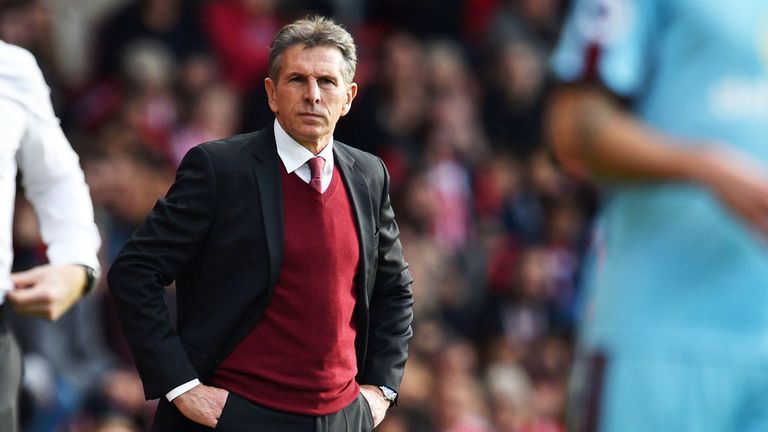 Claude Puel watches on during Southampton's win over Burnley