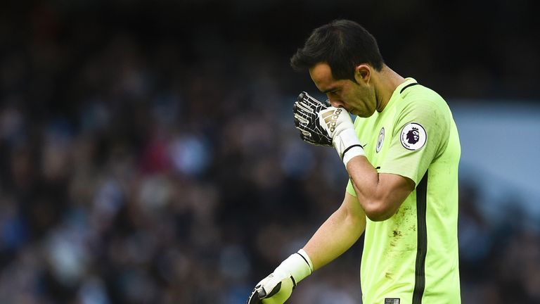 Claudio Bravo during the match between Manchester City and Southampton
