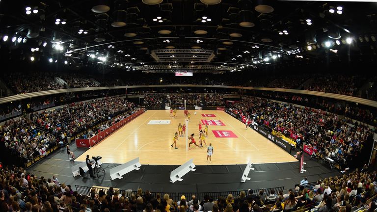 LONDON, ENGLAND - JANUARY 22:  A general view during the second International Netball Series match between England and Australia at Copper Box Arena on Jan