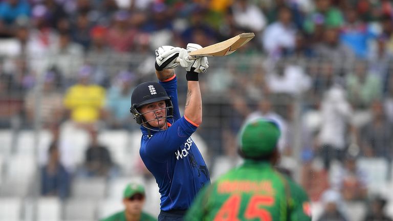 Jason Roy of England bats during the 1st One Day International match between Bangladesh and England