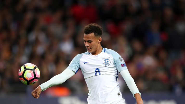 England's Dele Alli shows his frustration after missing a chance during the 2018 FIFA World Cup Qualifying match at Wembley Stadium, London.