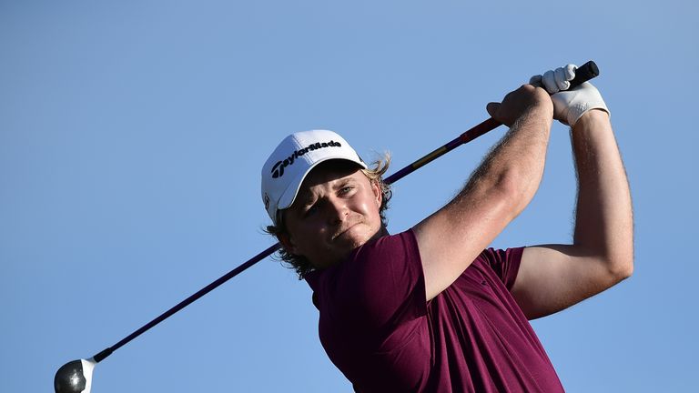 VILAMOURA, PORTUGAL - OCTOBER 20:  Eddie Pepperell of England tees off during day one of the Portugal Masters at Victoria Clube de Golfe on October 20, 201