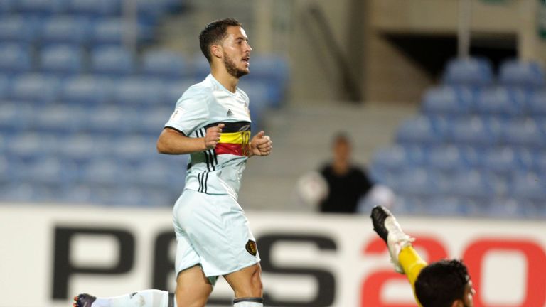 Eden Hazard was on target during Belgium's 6-0 win against Gibraltar