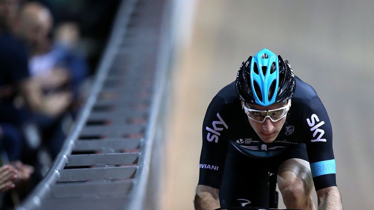 MANCHESTER, ENGLAND - JANUARY 02:  Elia Viviani of Team Sky competes in the Elite Championship - Flying Lap during the Elite Track Cycling Revolution Serie