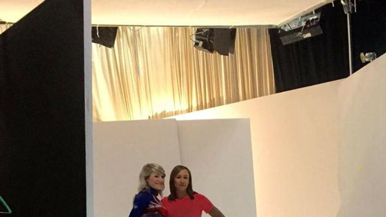 Elise Christie and Jess get stuck into duties for Sky