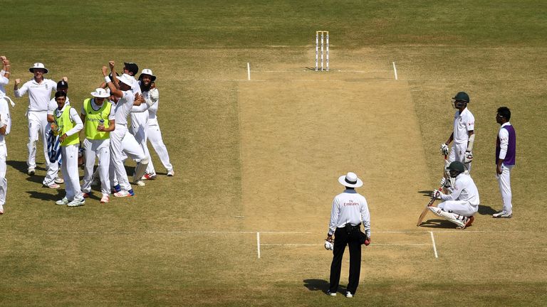 England celebrate winning the first Test against Bangladesh in Chittagong