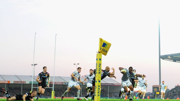 Semesa Rokoduguni scoring the match winner at Sandy Park in the 88th minute