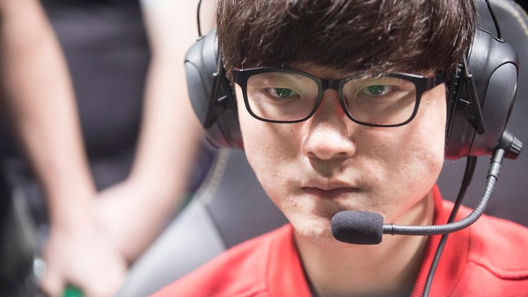 SKT's talisman 'Faker' has his eyes on the prize during the final