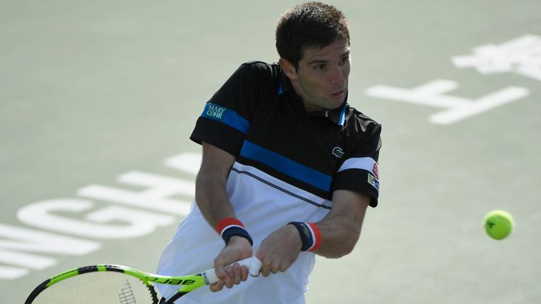 Federico Delbonis improved to take the second set
