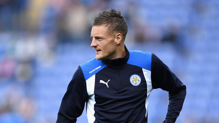 Jamie Vardy of Leicester City started on the bench in the 3-1 win