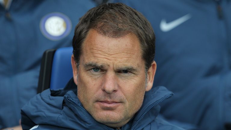 BERGAMO, ITALY - OCTOBER 23:  FC Internazionale Milano coach Frank de Boer looks on before the Serie A match between Atalanta BC and FC Internazionale at S