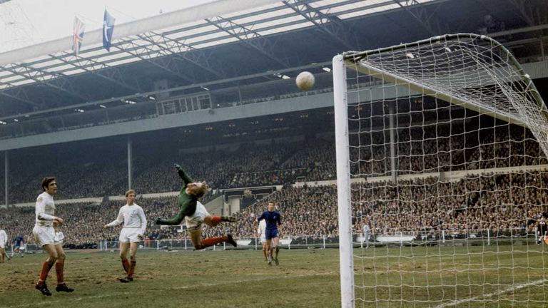 Sprake in action for Leeds during the 1970 FA Cup final against Chelsea