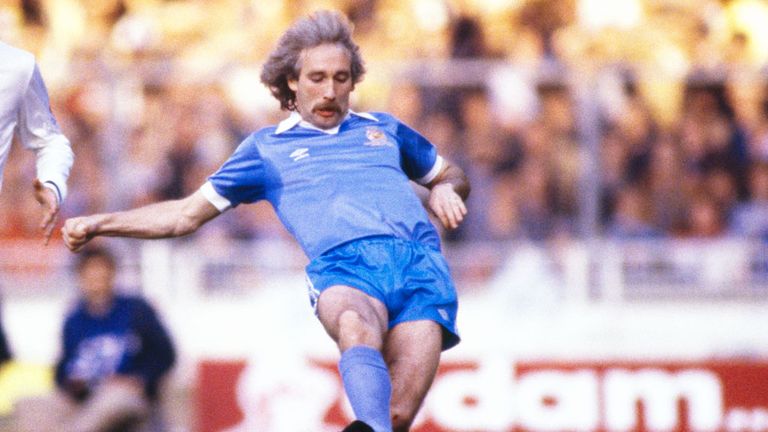 Gerry Gow in action during the FA Cup final replay between Manchester City and Tottenham in 1981