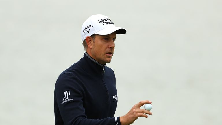 SHANGHAI, CHINA - OCTOBER 29:  Henrik Stenson of Sweden reacts on the 14th green during day three of the WGC - HSBC Champions at Sheshan International Golf