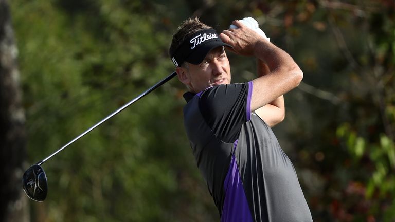 JACKSON, MS - OCTOBER 27:  Ian Poulter of England plays his shot on the 15th tee during the First Round of the Sanderson Farms Championship at the Country 