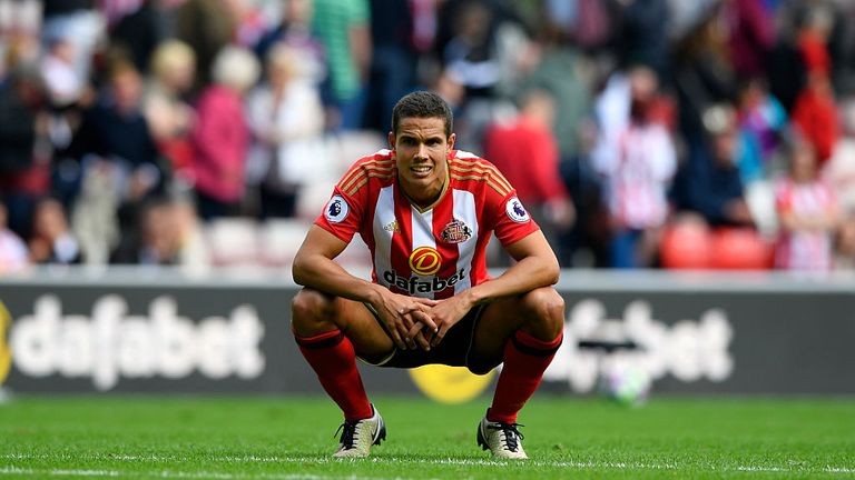 SUNDERLAND, ENGLAND - AUGUST 21:  Sunderland player Jack Rodwell reacts  after the Premier League match between Sunderland and Middlesbrough at Stadium of 