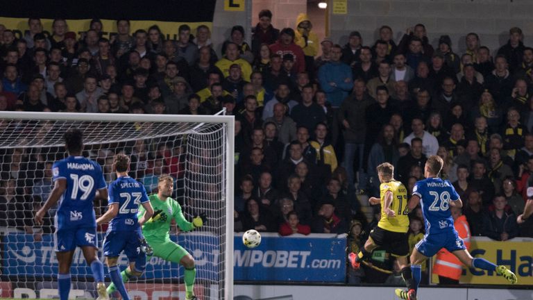 Jamie Ward scores Burton Albion's second goal