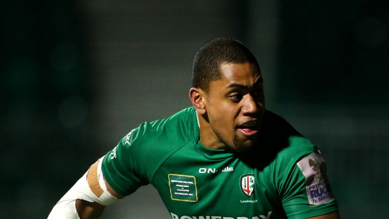 Joe Cokanasiga of London Irish during the Academy Final match between Gloucester and London Irish during the Aviva Premiersh