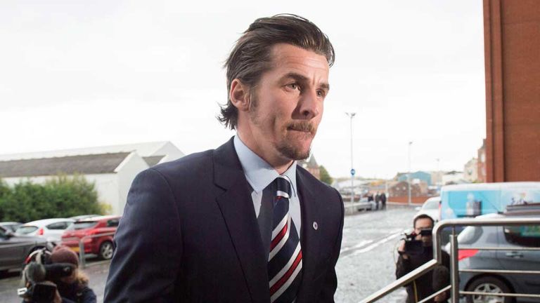 Joey Barton pictured outside Ibrox stadium in October 2016