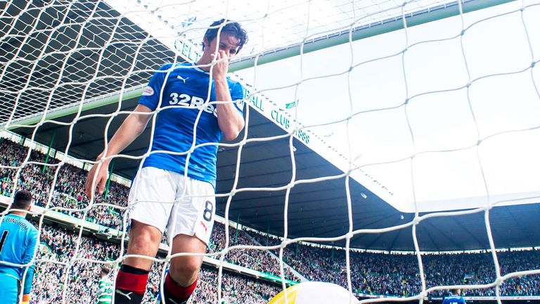 Joey Barton's last game for Rangers was at Celtic Park in September