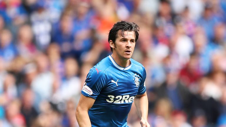 Joey Barton in action during match between Rangers and Hamilton Academical