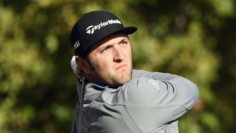 NAPA, CA - OCTOBER 13:  Jon Rahm of Spain tees off on the 17th hole during round one of the Safeway Open at the North Course of the Silverado Resort and Sp