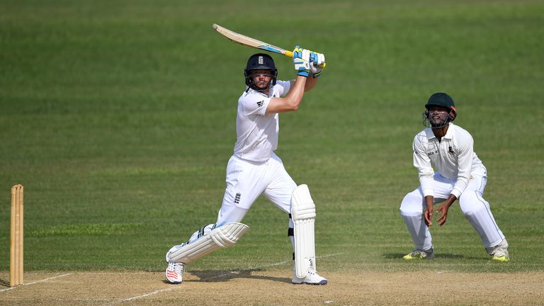 Jos Buttler bats during day two of the tour match against a Bangladesh Cricket Board XI
