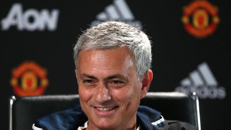MANCHESTER, ENGLAND - OCTOBER 28:  (EXCLUSIVE COVERAGE)  Manager Jose Mourinho of Manchester United speaks during a press conference at Aon Training Comple