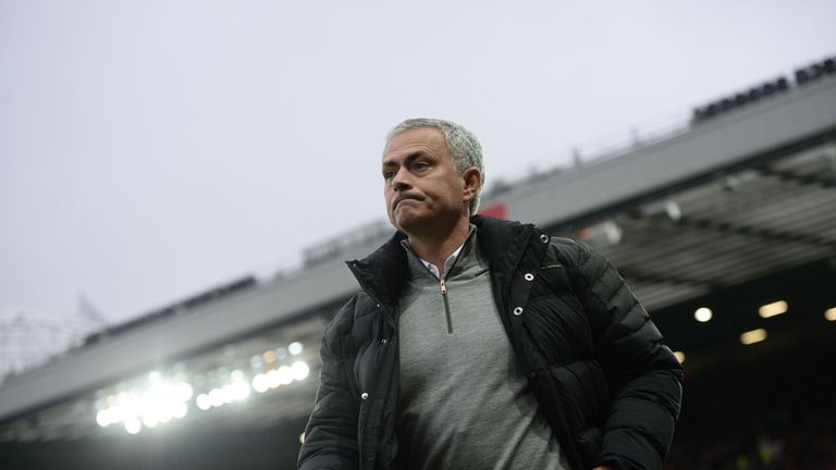 Manchester United's Portuguese manager Jose Mourinho arrives for the English Premier League football match between Manchester United and Burnley at Old Tra