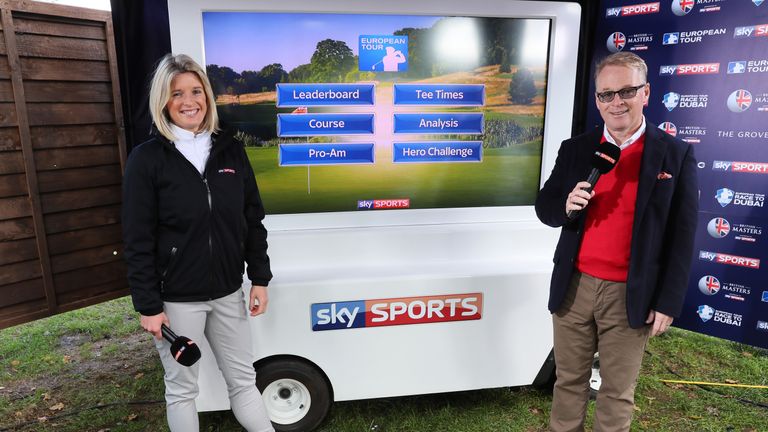 Sarah Stirk of Sky Sports and Keith Pelley the CEO of the PGA European Tour 