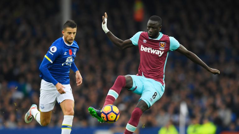 Cheikhou Kouyate in action against Everton