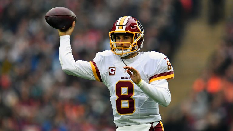 Kirk Cousins #8 of the Washington Redskins passes the ball during the NFL International Series Game between Washington Redsk