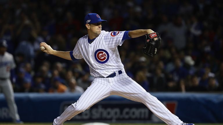 Pitcher Kyle Hendricks starred on the mound for the Cubs