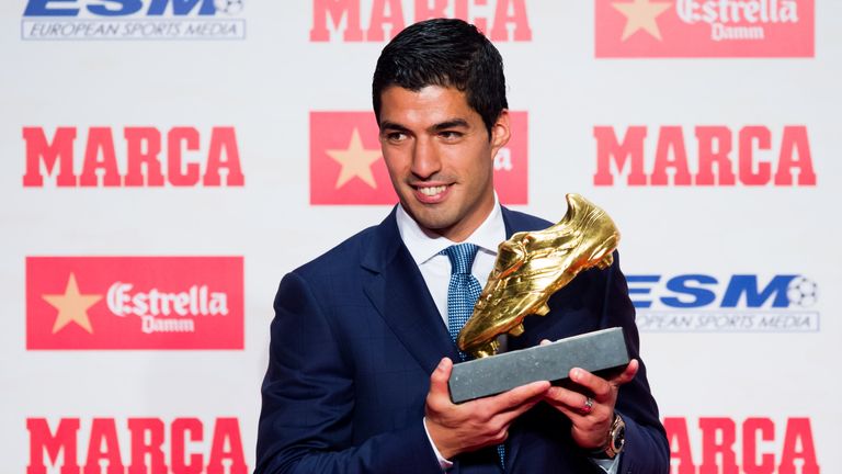 Luis Suarez won the Golden Shoe with 40 La Liga goals for Barcelona