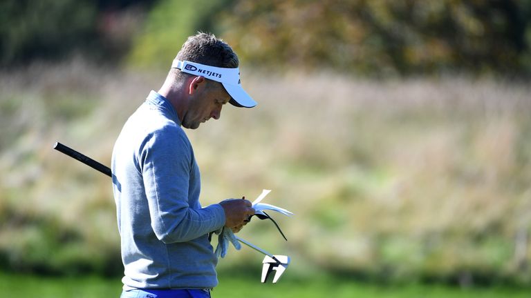 WATFORD, ENGLAND - OCTOBER 11:  Luke Donald of England during a practice round prior to the British Masters at The Grove on October 11, 2016 in Watford, En