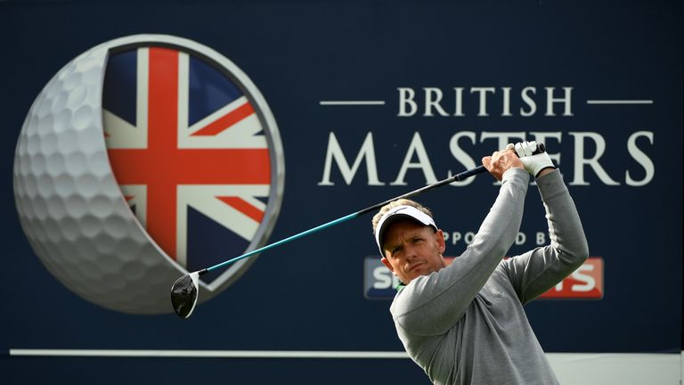 WATFORD, ENGLAND - OCTOBER 12:  Luke Donald of England hits his tee shot on the third hole during the Hero Pro-Am at The Grove on October 12, 2016 in Watfo