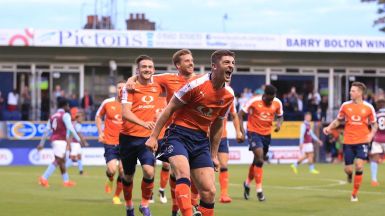 Luton Town's Jake Gray celebrates 