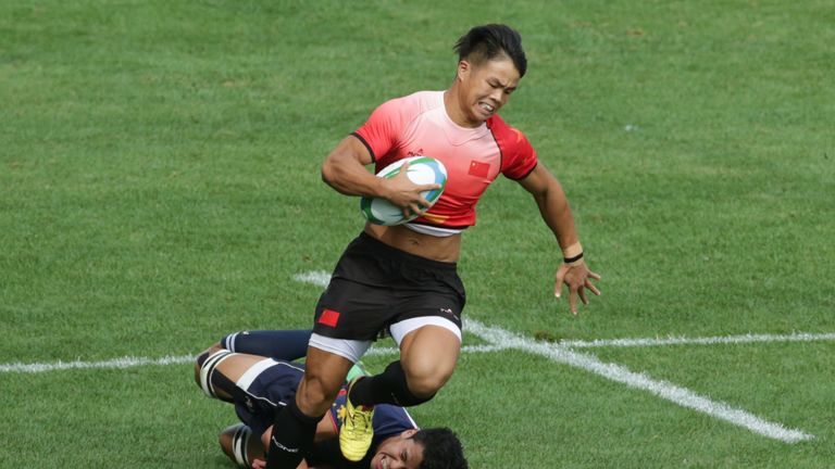 INCHEON, SOUTH KOREA - SEPTEMBER 30:  Ma Chong of China in action in the Men's Preliminary Round - Group B between China and Philippines during day eleven 