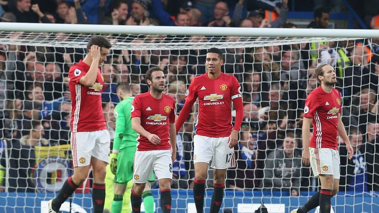 during the Premier League match between Chelsea and Manchester United at Stamford Bridge on October 23, 2016 in London, England.