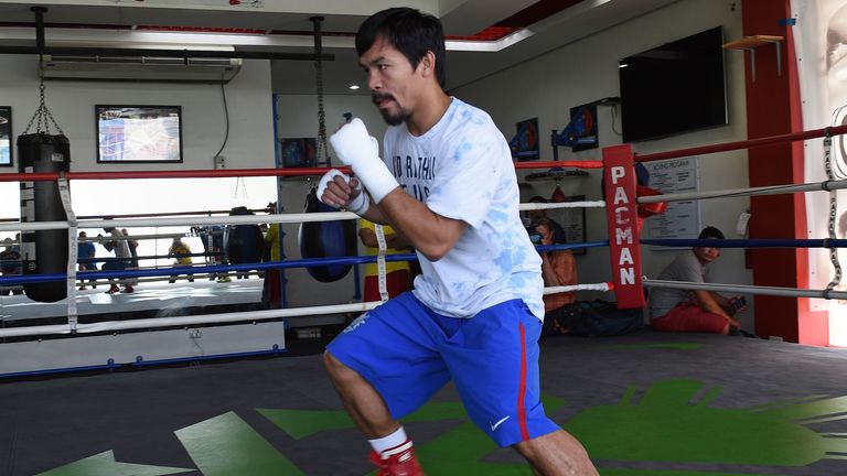 Manny Pacquiao in training camp