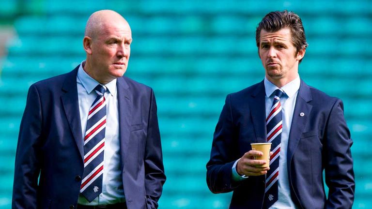 Mark Warburton and Joey Barton pictured before last month's match at Celtic