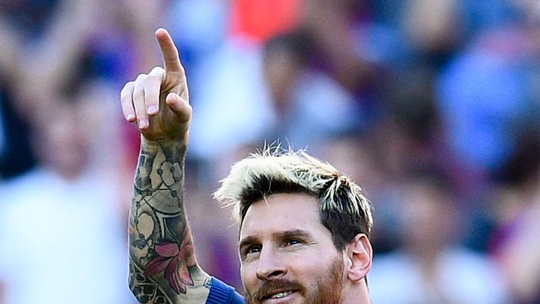 Lionel Messi scored with just his third touch on his Barcelona return