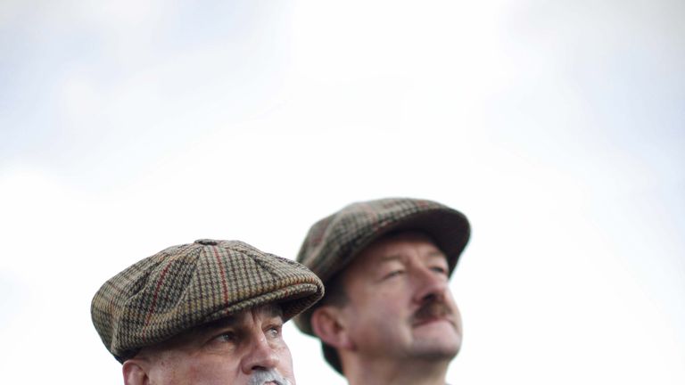 Eddie Hemming and Mike Stephenson dress up in the clothes of 1907 to commemorate a New Zealand team touring  the UK