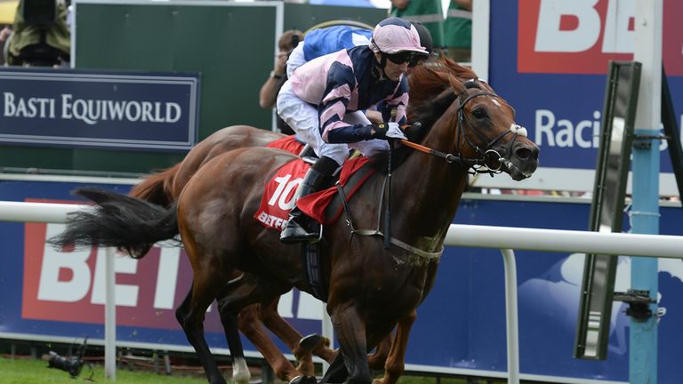 Mondialiste ridden by Daniel Tudhope wins the Betfred Mobile Strensall Stakes during day four of the Welcome to Yorkshire Ebor Festival at York Racecourse.