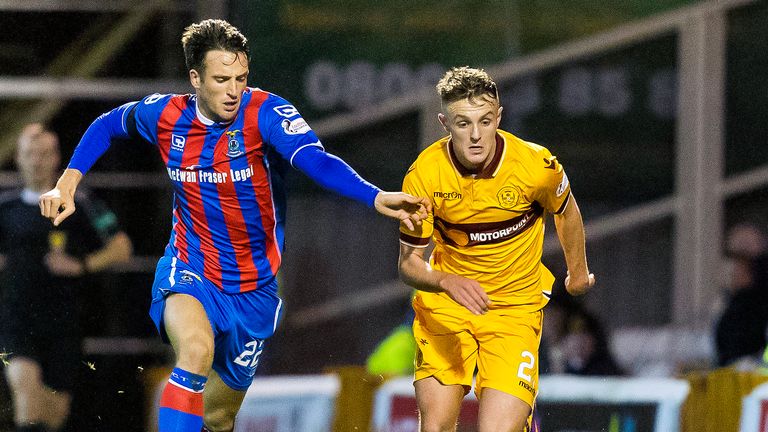Motherwell's Richard Tait (R) and Inverness's Brad McKay